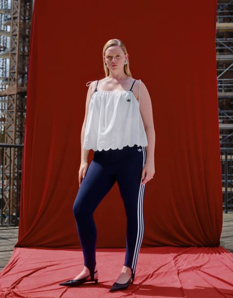adidas Originals x ASOS broderie cami top in white - view 1