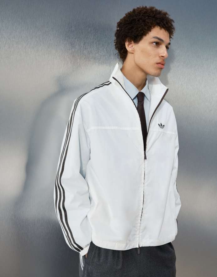 adidas Originals x ASOS camisa extragrande con cremallera en blanco