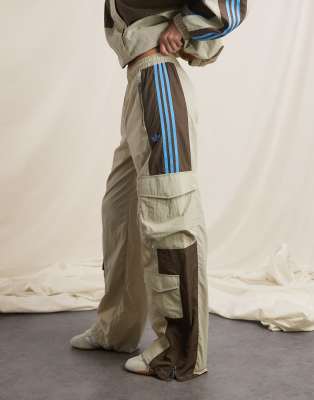 adidas Originals x ASOS adidas Originals x ASOS cargo track pants in beige nylon-Neutral