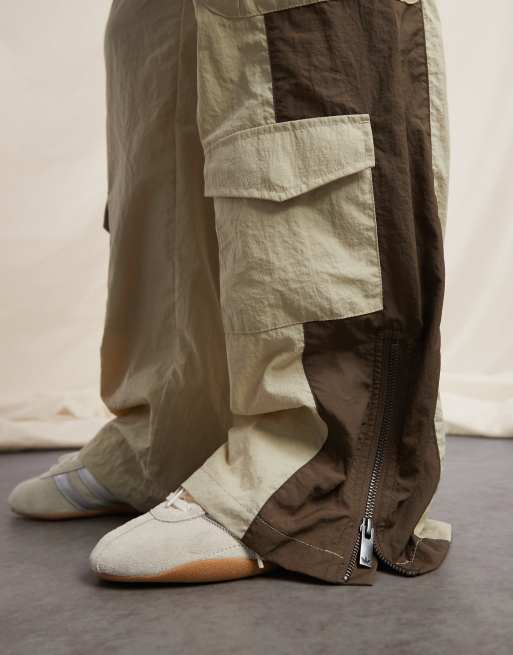 adidas Originals x ASOS cargo track pants in beige nylon