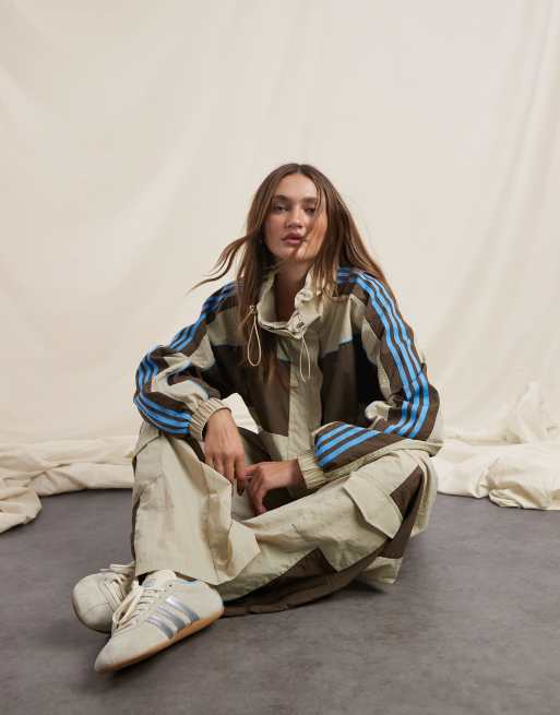 adidas Originals x ASOS cargo track pants in beige nylon