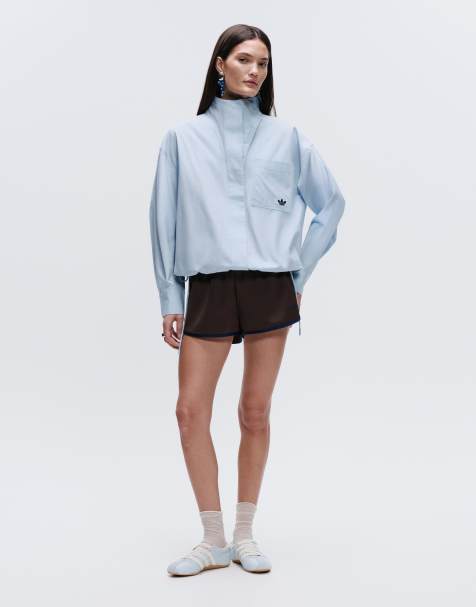 adidas Originals x ASOS - Chemise oversize à col cheminée - Bleu - view 1