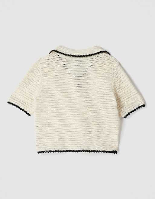 トップス THEREDTHREAD S contrast zip knit ivory Men's Madison Quarter Zip Cashmere Sweater in Ivory – Lorenzo Uomo