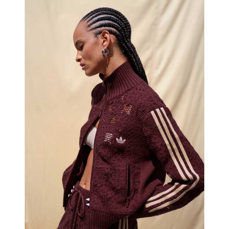 adidas Originals x ASOS crochet knitted track jacket co-ord in