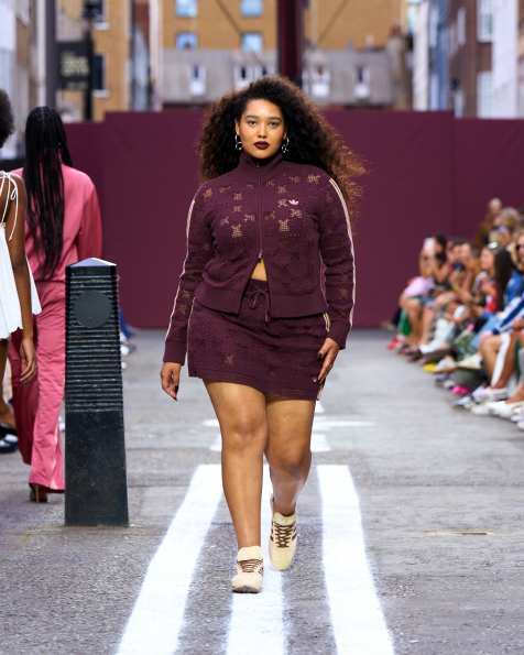 adidas Originals x ASOS crochet knitted track jacket co-ord in brown - view 1
