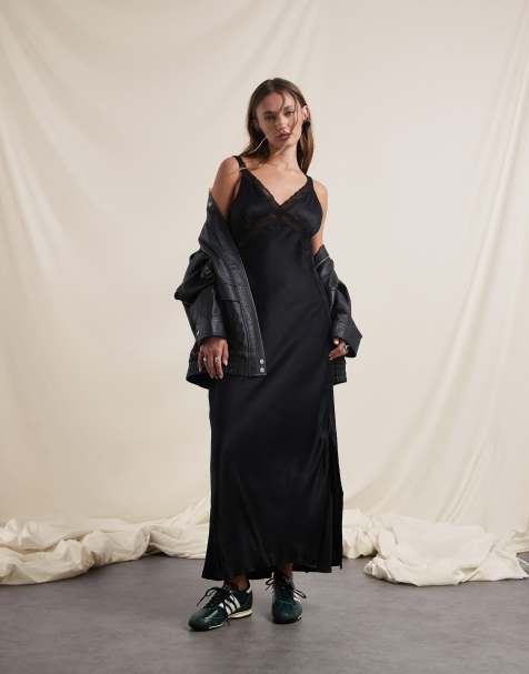 adidas Originals x ASOS – Czarna satynowa sukienka - view 1