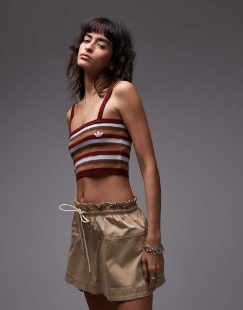 adidas Originals x ASOS - Débardeur d'ensemble en maille rayée - Bordeaux - view 1