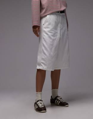 adidas adidas Originals x ASOS denim jort in ecru-Neutral