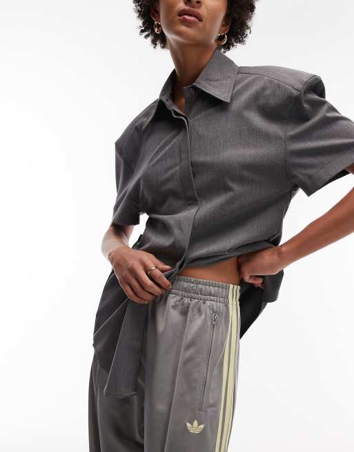 adidas Originals x ASOS Firebird Loose track pants in grey and