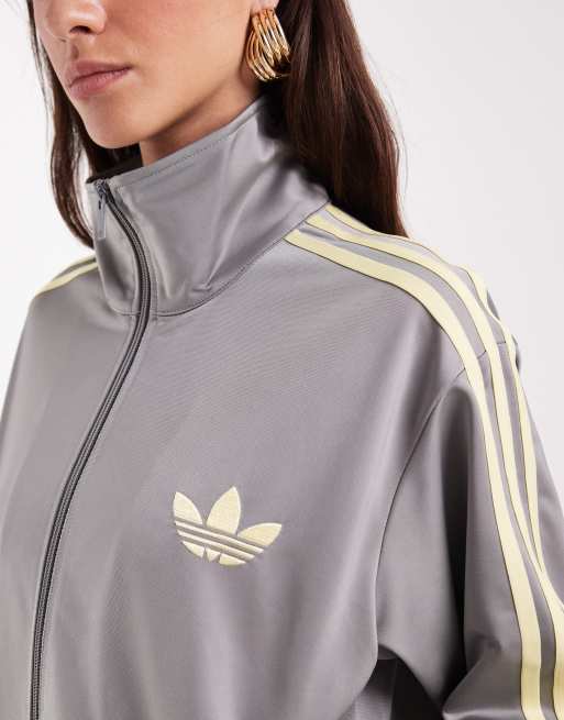adidas Originals x ASOS Firebird Loose track top in grey and
