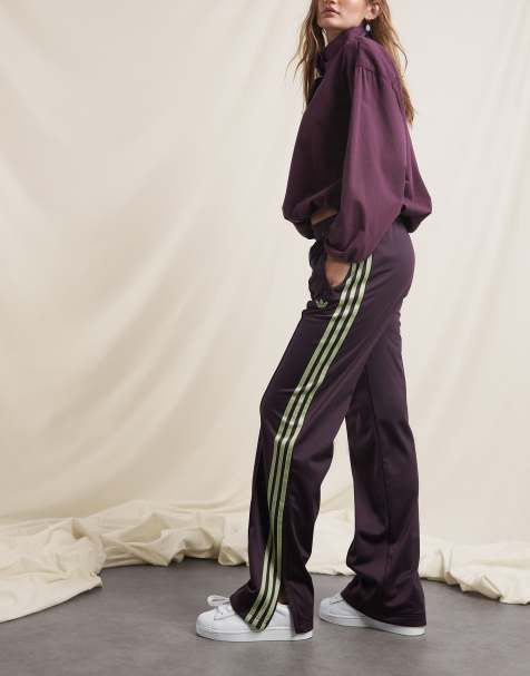 adidas Originals x ASOS Firebird track pants in plum and green