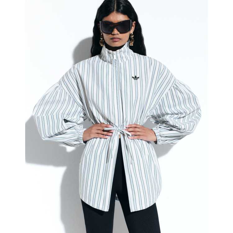 adidas Originals x ASOS funnel neck shirt with volume sleeves in