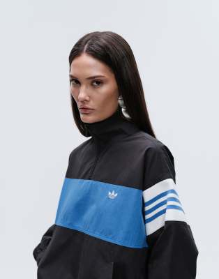 adidas Originals x ASOS half zip track jacket in black