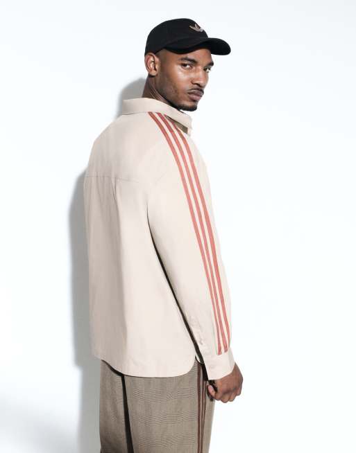 adidas Originals x ASOS Hemd aus beigem Baumwollpopeline, 5 von 6