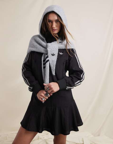 adidas Originals x ASOS hooded scarf in grey - view 1