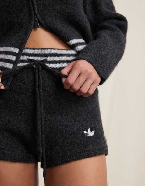 adidas Originals x ASOS - Hot pants grigio antracite in maglia - view 1