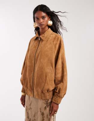 adidas Originals x ASOS - Jacke aus Wildleder in Hellbraun-Brown