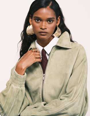 adidas Originals x ASOS jacket in green suede