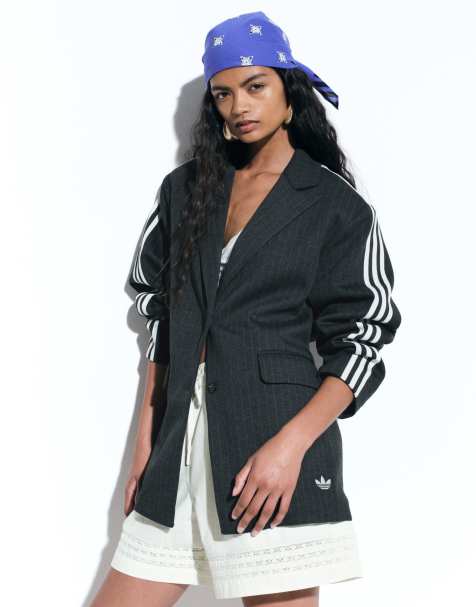 adidas Originals x ASOS jersey blazer met getailleerde taille in antracietgrijs - view 1