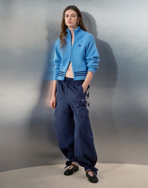 adidas Originals x ASOS joggers cargo balloon con laccetti alla caviglia in blu navy - view 1