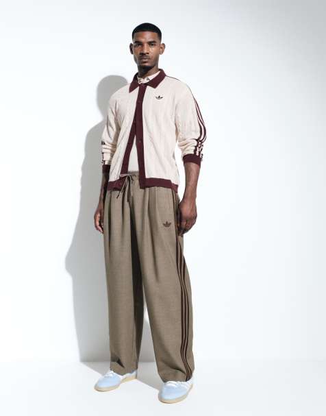 adidas Originals x ASOS joggery z nogawkami typu barrel w beżu - view 1