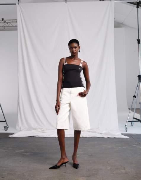 adidas Originals x ASOS – Jortsy jeansowe w kolorze écru - view 1