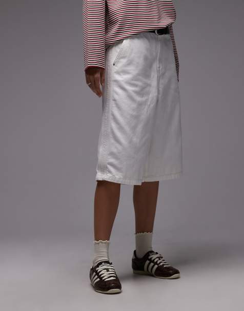 adidas Originals x ASOS denim jort in ecru