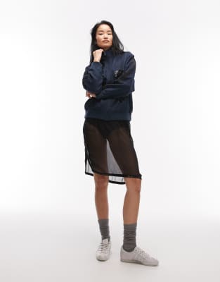 adidas Originals x ASOS - Jupe transparente à sequins - Noir