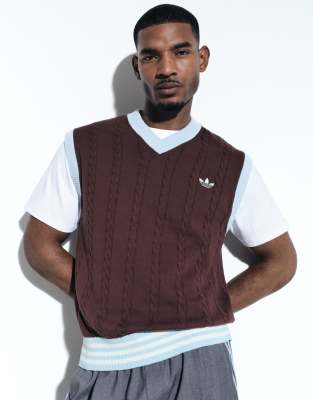Adidas Originals X Asos Knit Tank In Brown