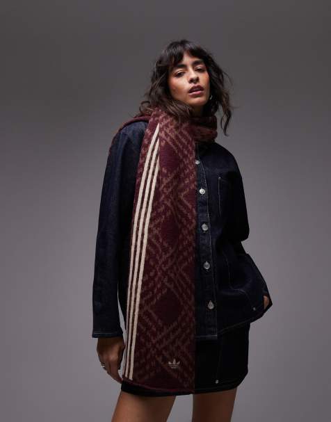 adidas Originals x ASOS knitted reversible scarf in brown