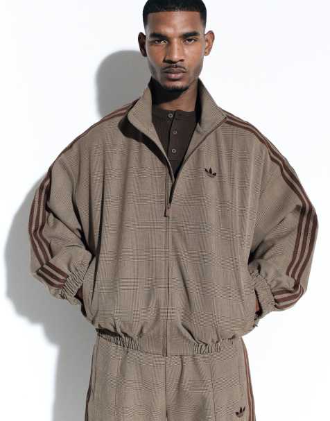 adidas Originals x ASOS kurtka dresowa w brązową kratę - view 1