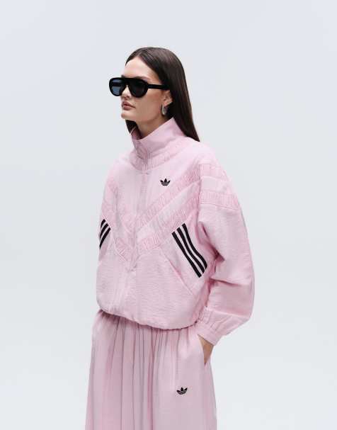 adidas Originals x ASOS - Lyserød oversized træningsjakke med applikationer i nylonblanding - view 1