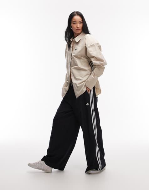 adidas Originals x ASOS - Marineblå skræddersyede oversized træningsbukser med nålestriber - view 1