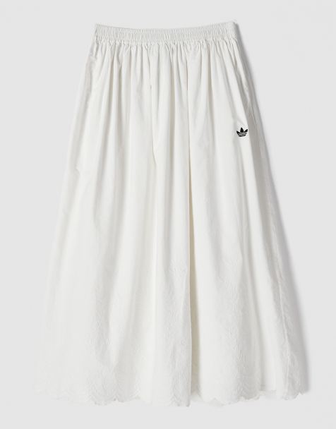adidas Originals x ASOS maxi skirt with broderie in white - view 1