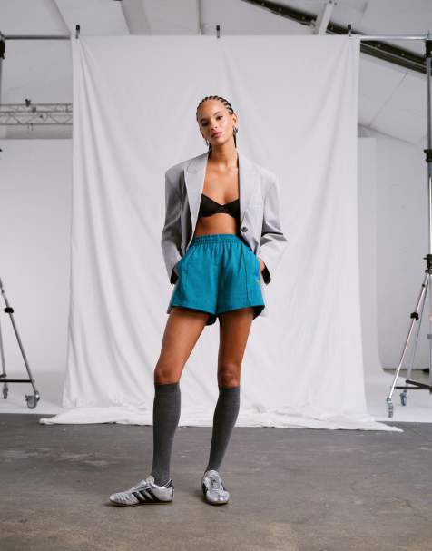 adidas Originals x ASOS mini shorts in blue - view 1