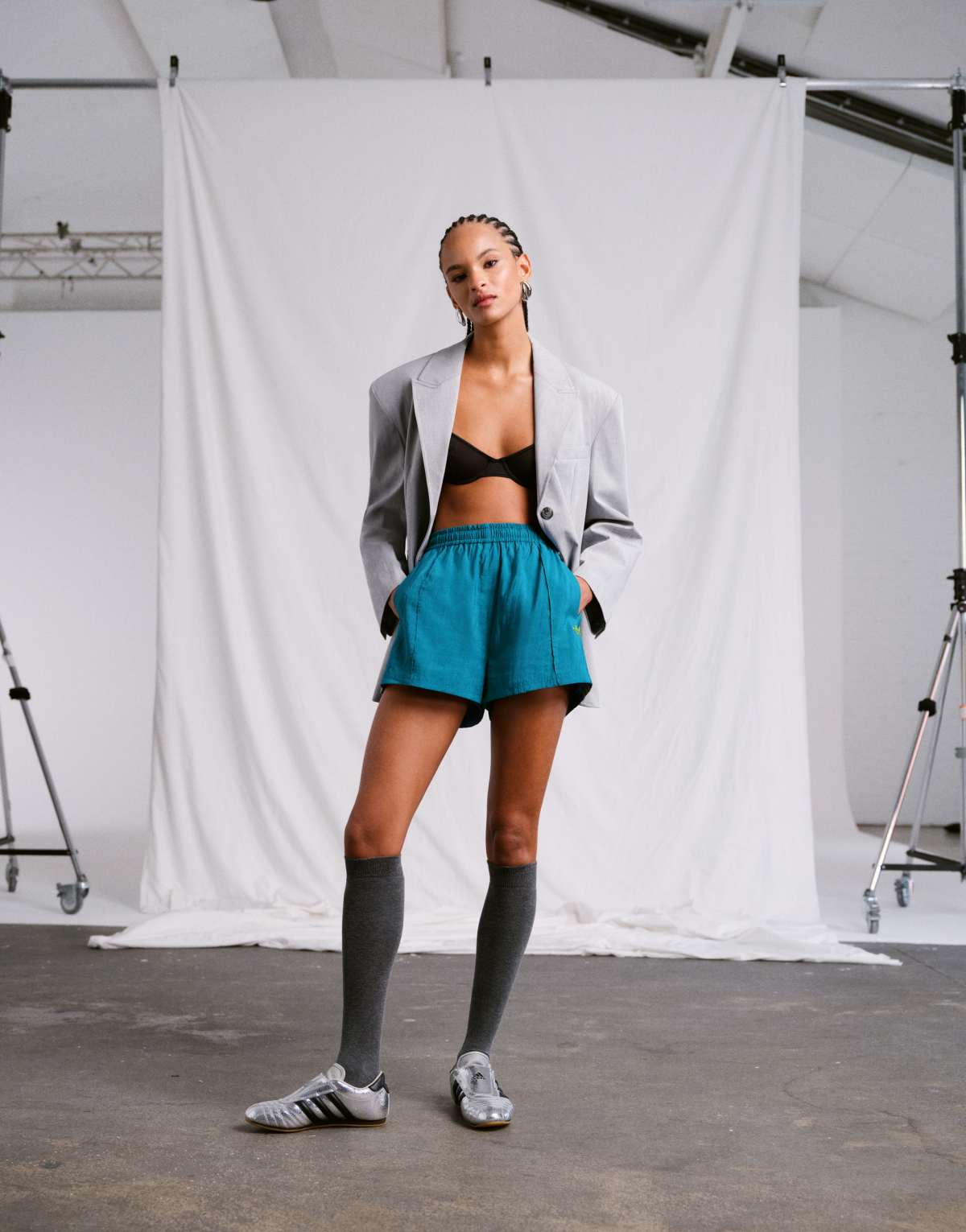 adidas Originals x ASOS mini shorts in blue