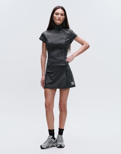 adidas Originals x ASOS - Minigonna vestibilità classica grigia - view 1