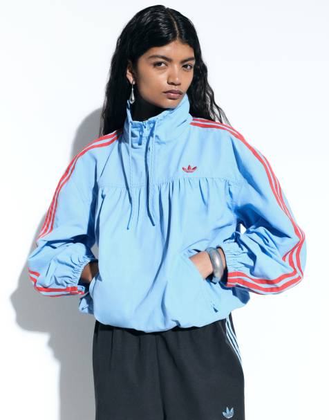 adidas Originals x ASOS overhead track jacket in blue - view 1
