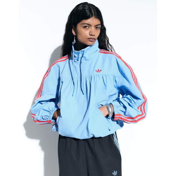 adidas Originals x ASOS overhead track jacket in turquoise | ASOS