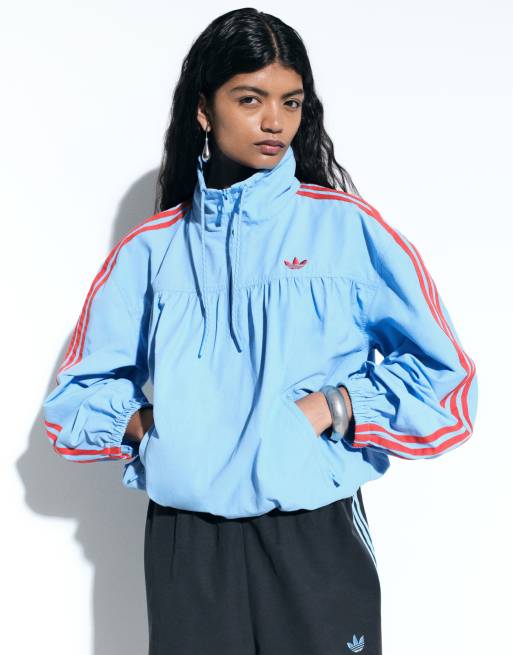 adidas Originals x ASOS overhead track jacket in turquoise | ASOS