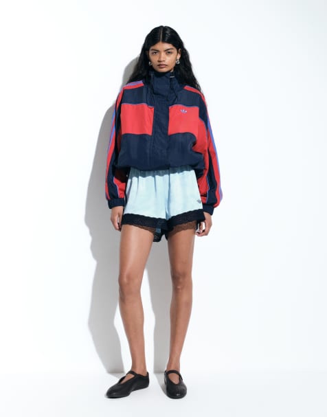 adidas Originals x ASOS oversize kurtka dresowa w granatowym kolor-block nylonie - view 1