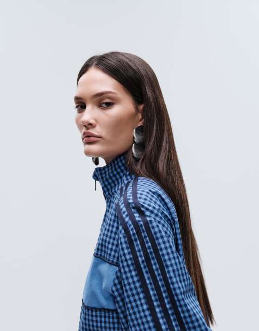 adidas Originals x ASOS – Oversize-Trainingsjacke in Blau mit Vichy-Karomuster, 3 von 7