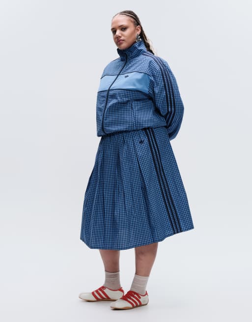 adidas Originals x ASOS – Oversize-Trainingsjacke in Blau mit Vichy-Karomuster, 6 von 7