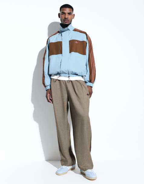 adidas Originals x ASOS Oversize-Trainingsjacke in blauem Colour-Block-Nylon - view 1
