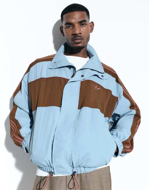 adidas Originals x ASOS oversize träningsjacka i blå blockfärgade nylon - view 1
