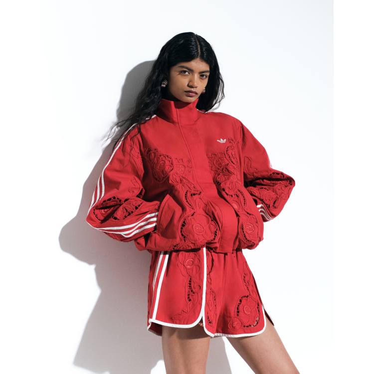 adidas Originals x ASOS oversized cutwork track jacket in red | ASOS