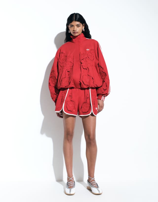 adidas Originals x ASOS oversized cutwork track jacket in red | ASOS