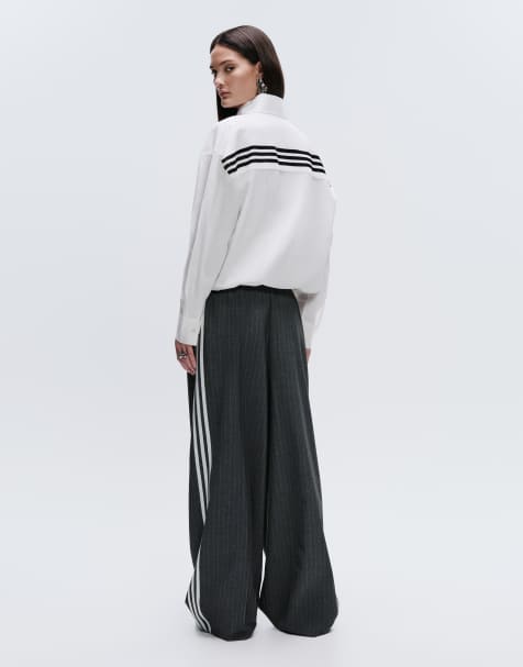 adidas Originals x ASOS oversized funnel neck shirt in white - view 1