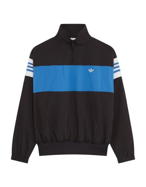adidas Originals x ASOS oversized half zip track jacket in black