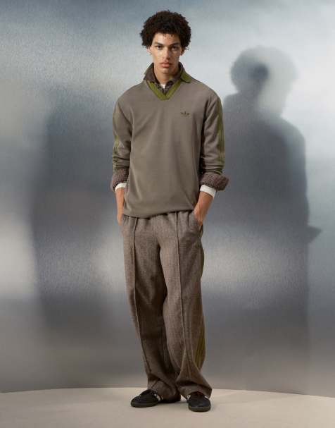 adidas Originals x ASOS Oversized Rugby-Polooberteil in Khaki - view 1